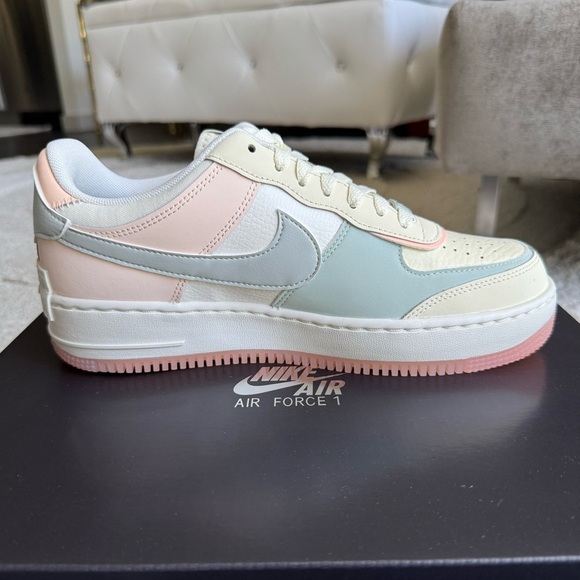 New Nike Air Force 1 Shadow Size 9 Coconut Milk Light Silver Sail Crimson Tint - Picture 8 of 15